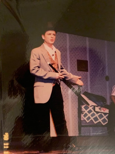 Reaves performing in The Good Doctor at Garner Senior High, 1999.
